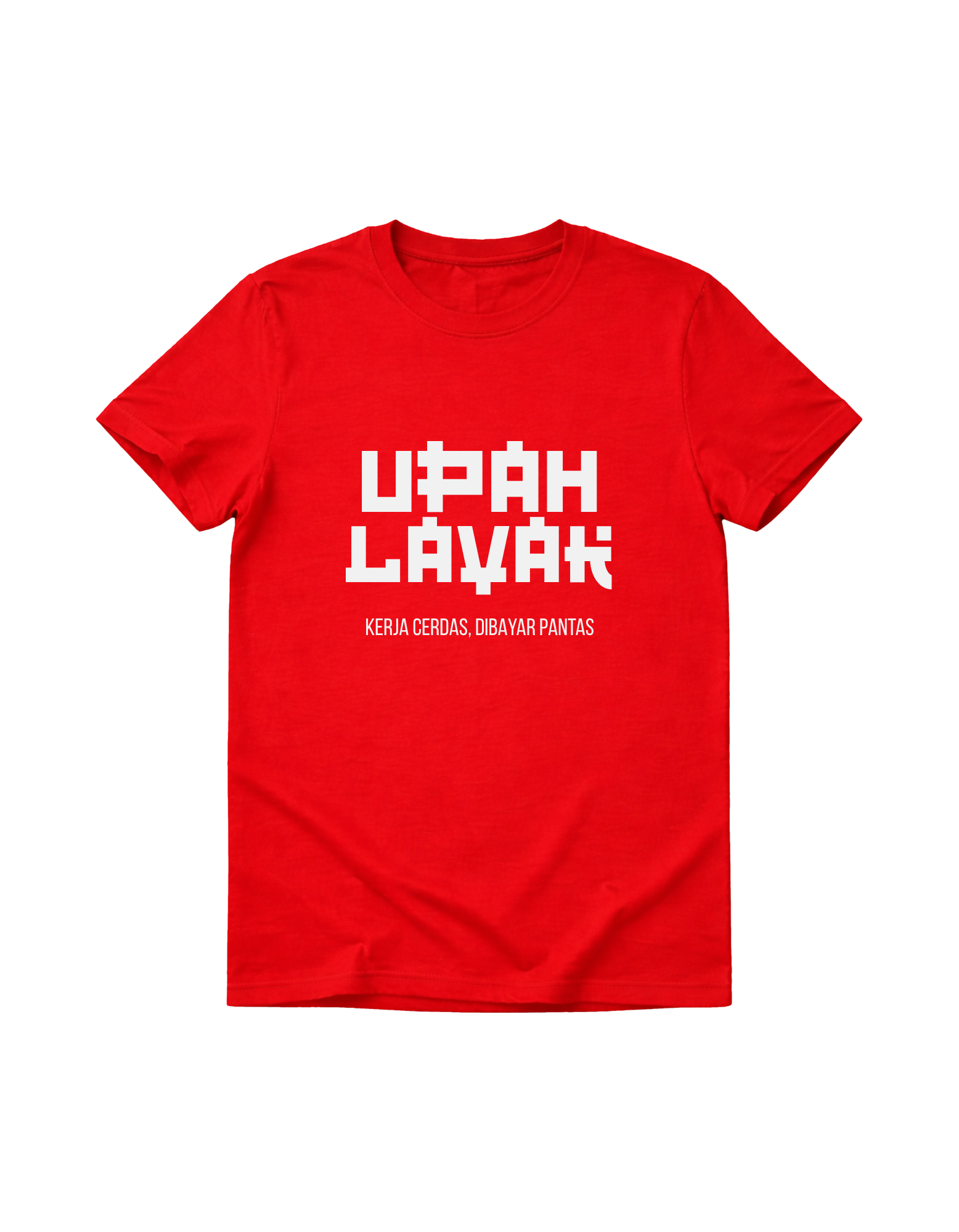 kaos upah layak merah